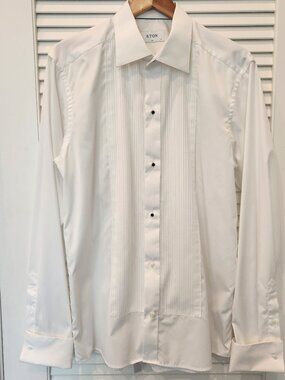 Eton Slim Fit Pleated Bib Tuxedo Shirt - Size 17/43